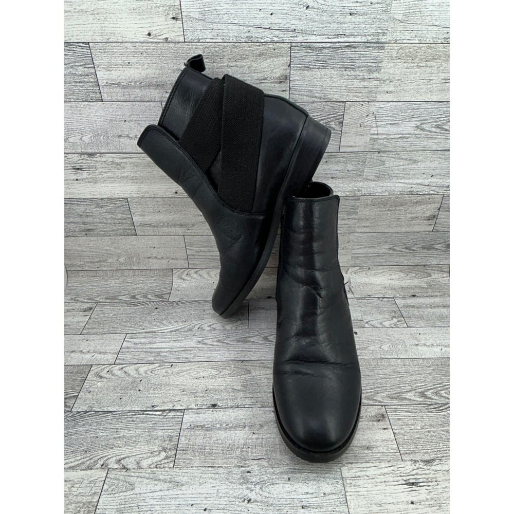 Lauren Ralph Lauren KALIYAH Black Leather Ankle Boots Women's Size 8B